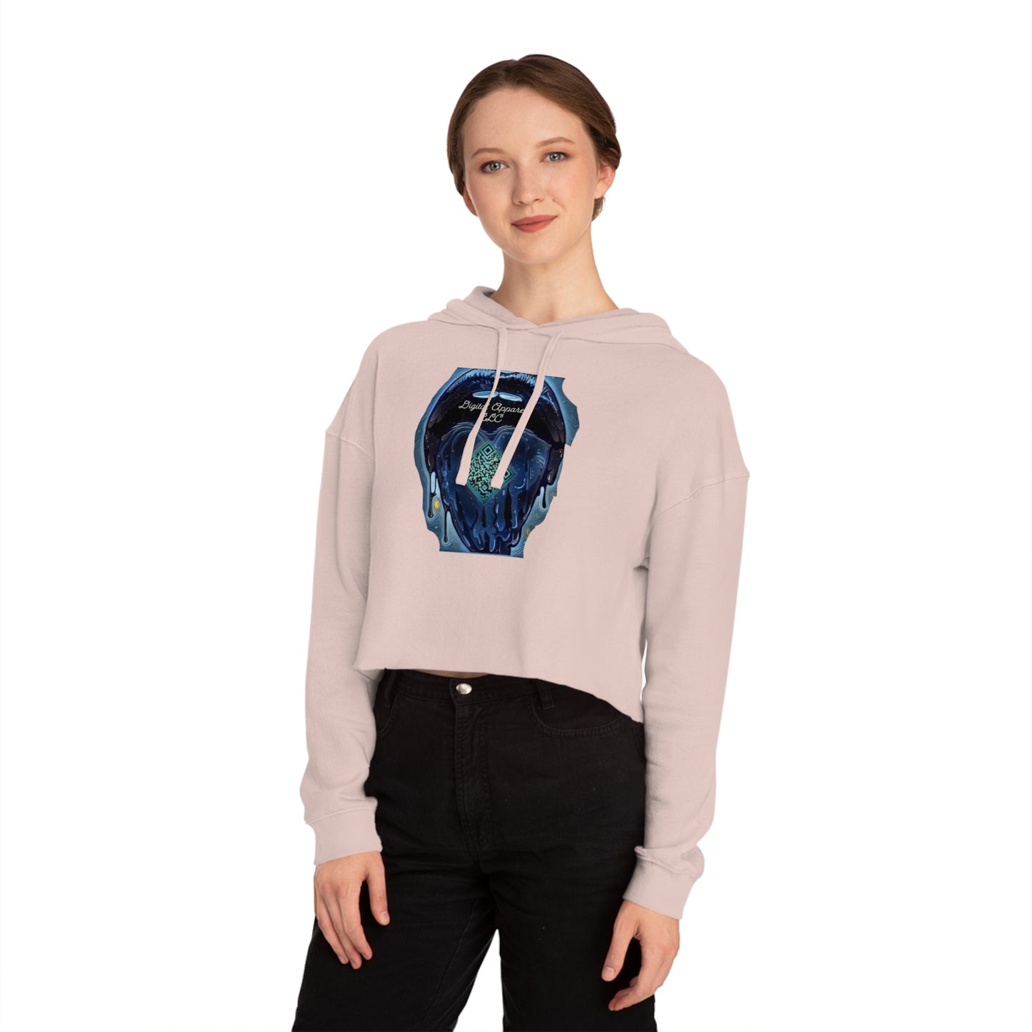 Women’s Digital Cropped Hooded Sweatshirt