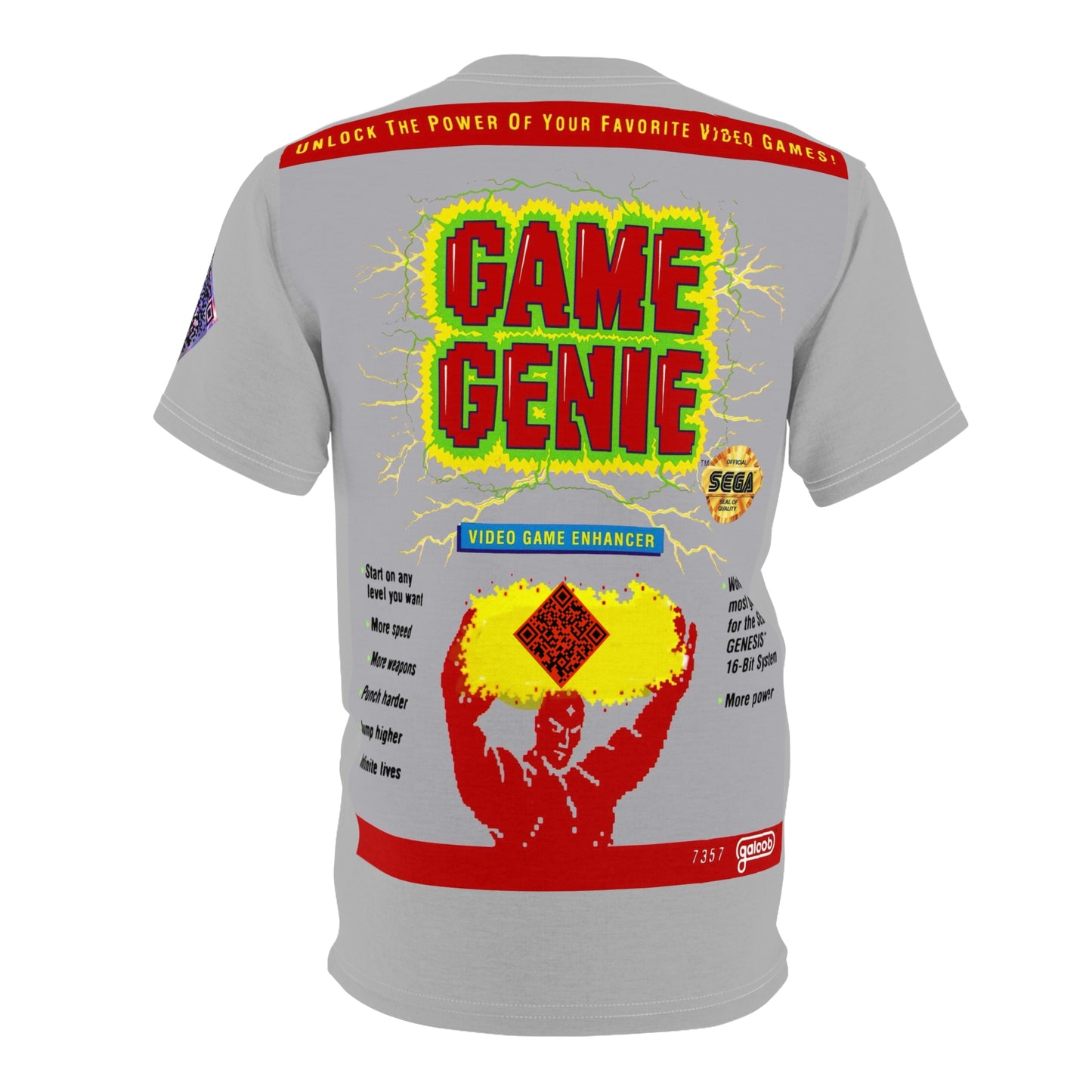 Game Genie Digital Retro Gaming Tribute Unisex Cut & Sew Tee (AOP)