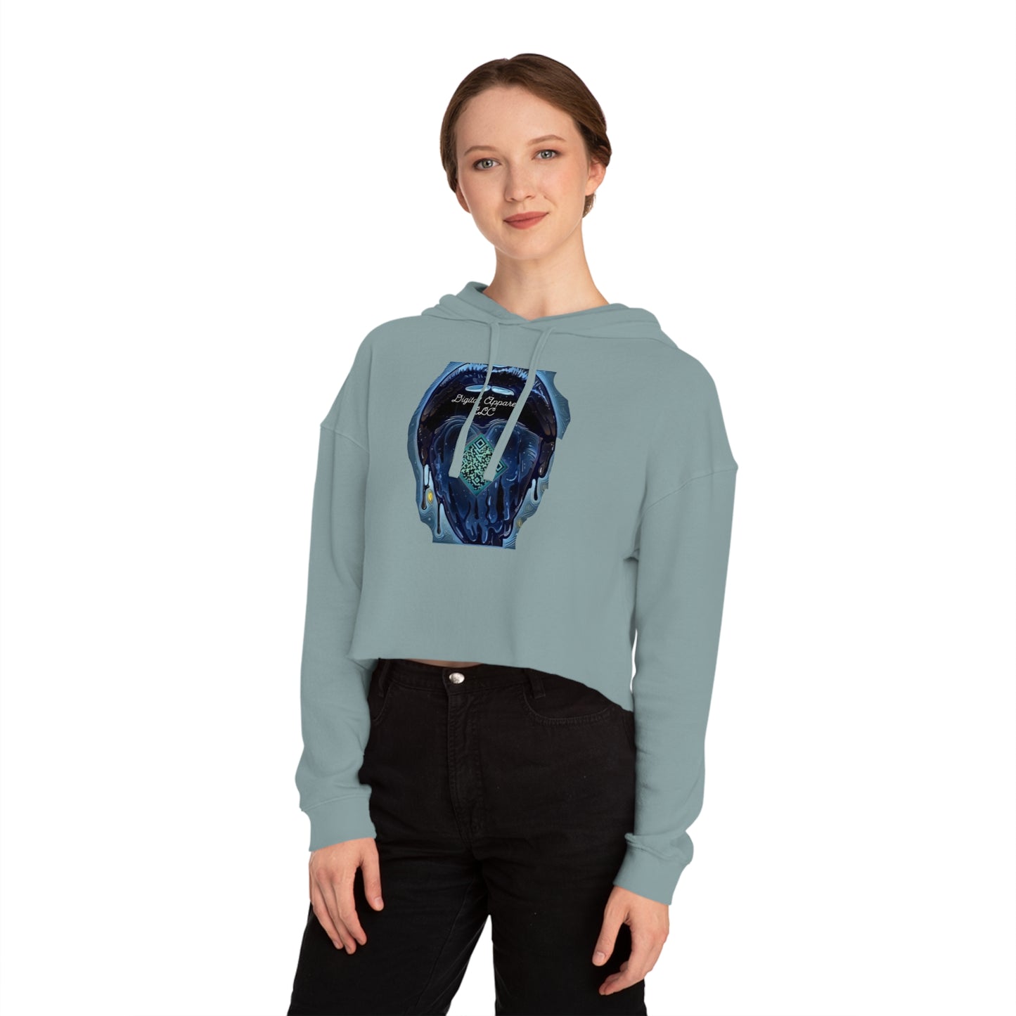 Women’s Digital Cropped Hooded Sweatshirt