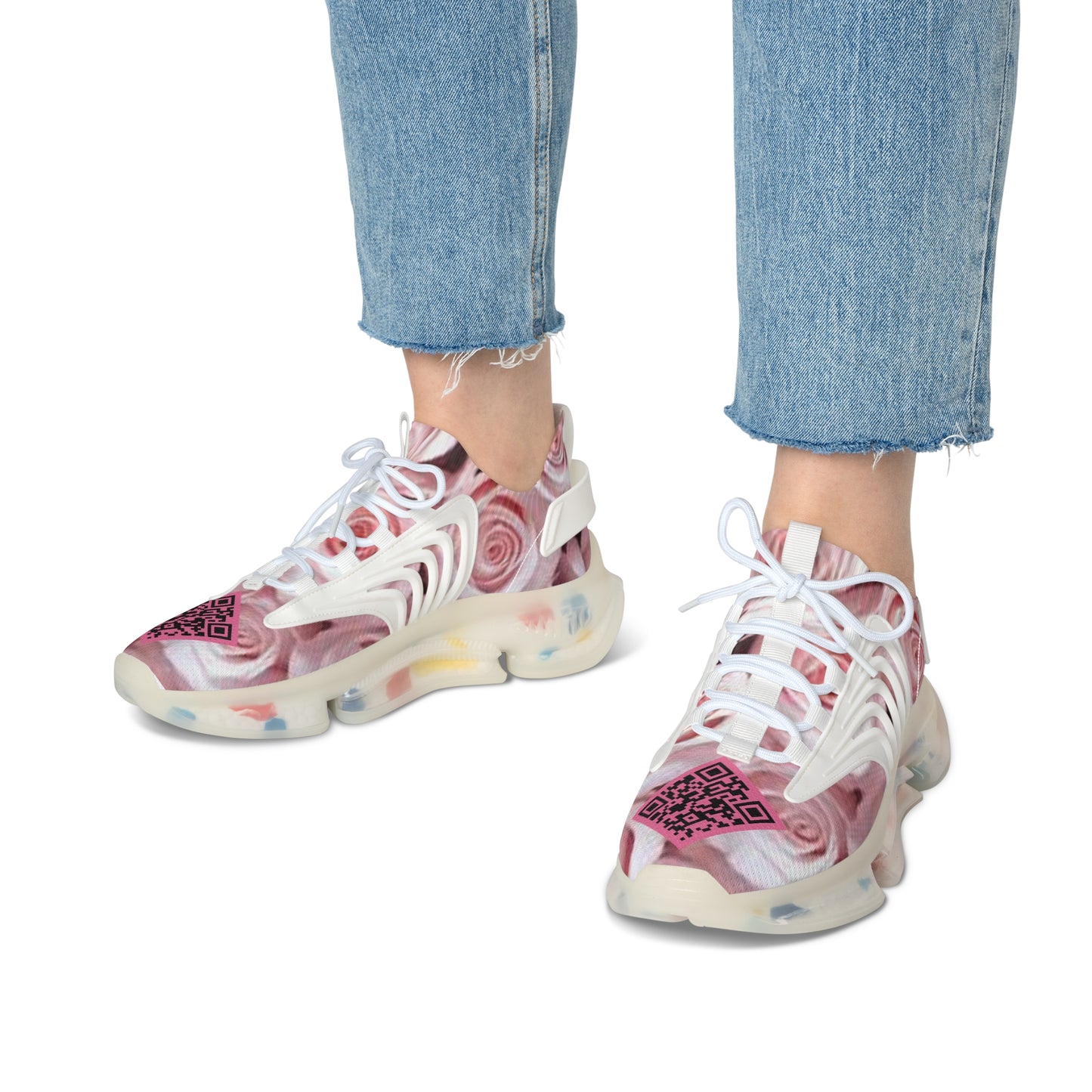 “Femme Rosé D-1” Artificially Intelligent Digital Women's Mesh Sneakers