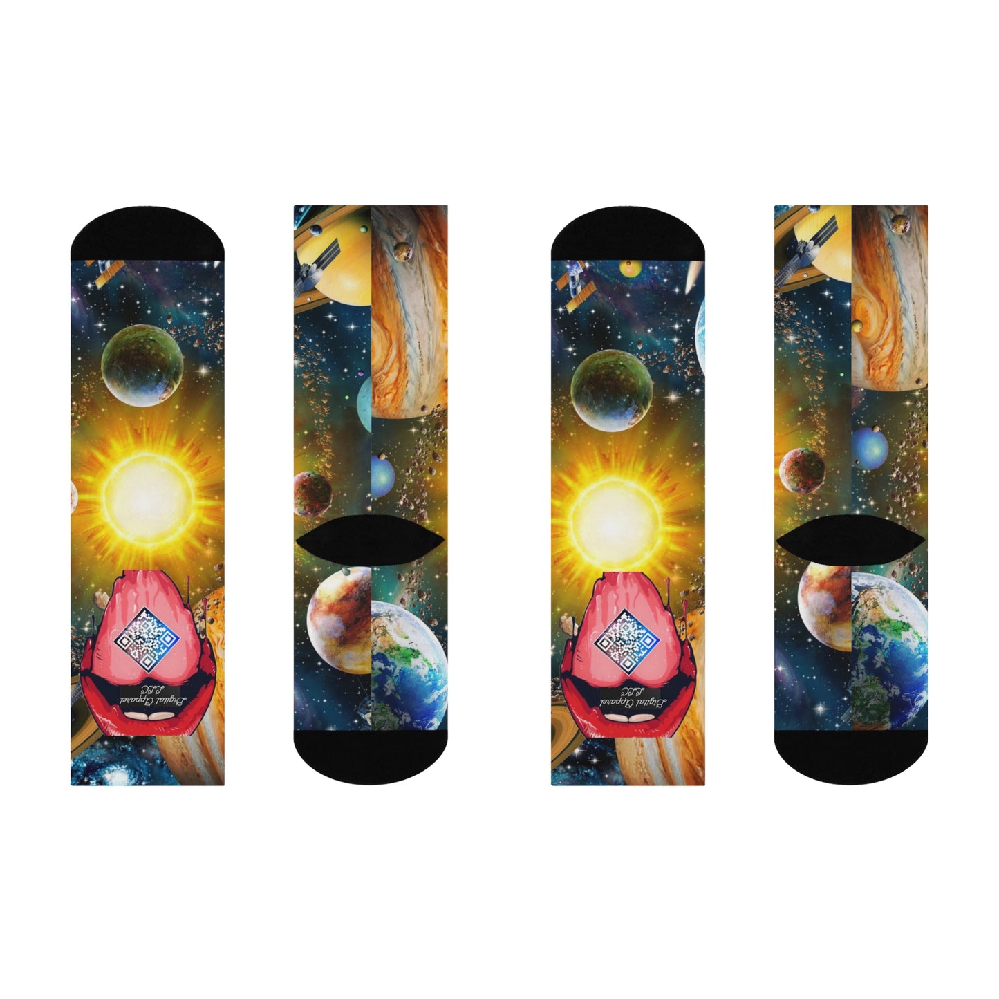 A.I. Galaxy Digital Cushioned Crew Socks