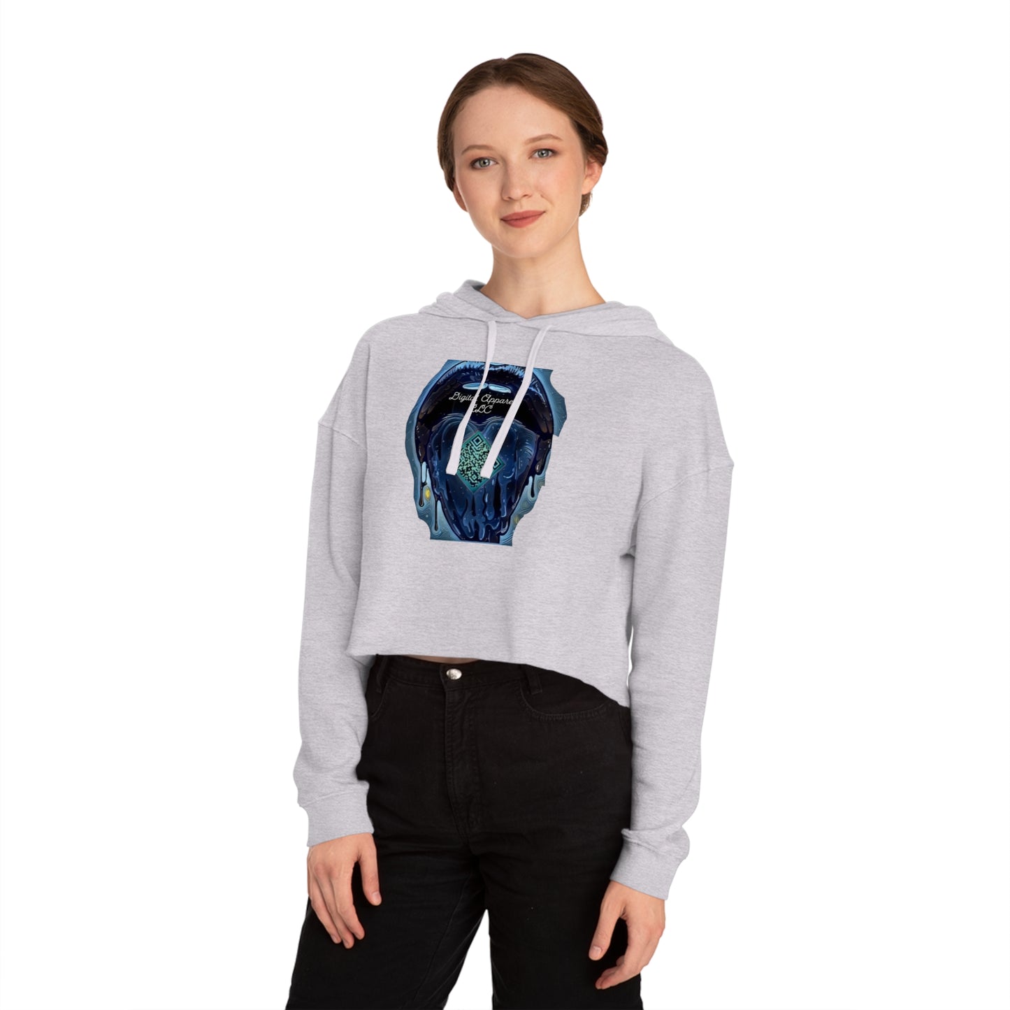 Women’s Digital Cropped Hooded Sweatshirt