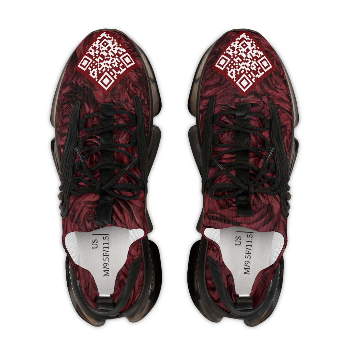 “Red Velvet Rose D-1” Digital Unisex Mesh Sneakers