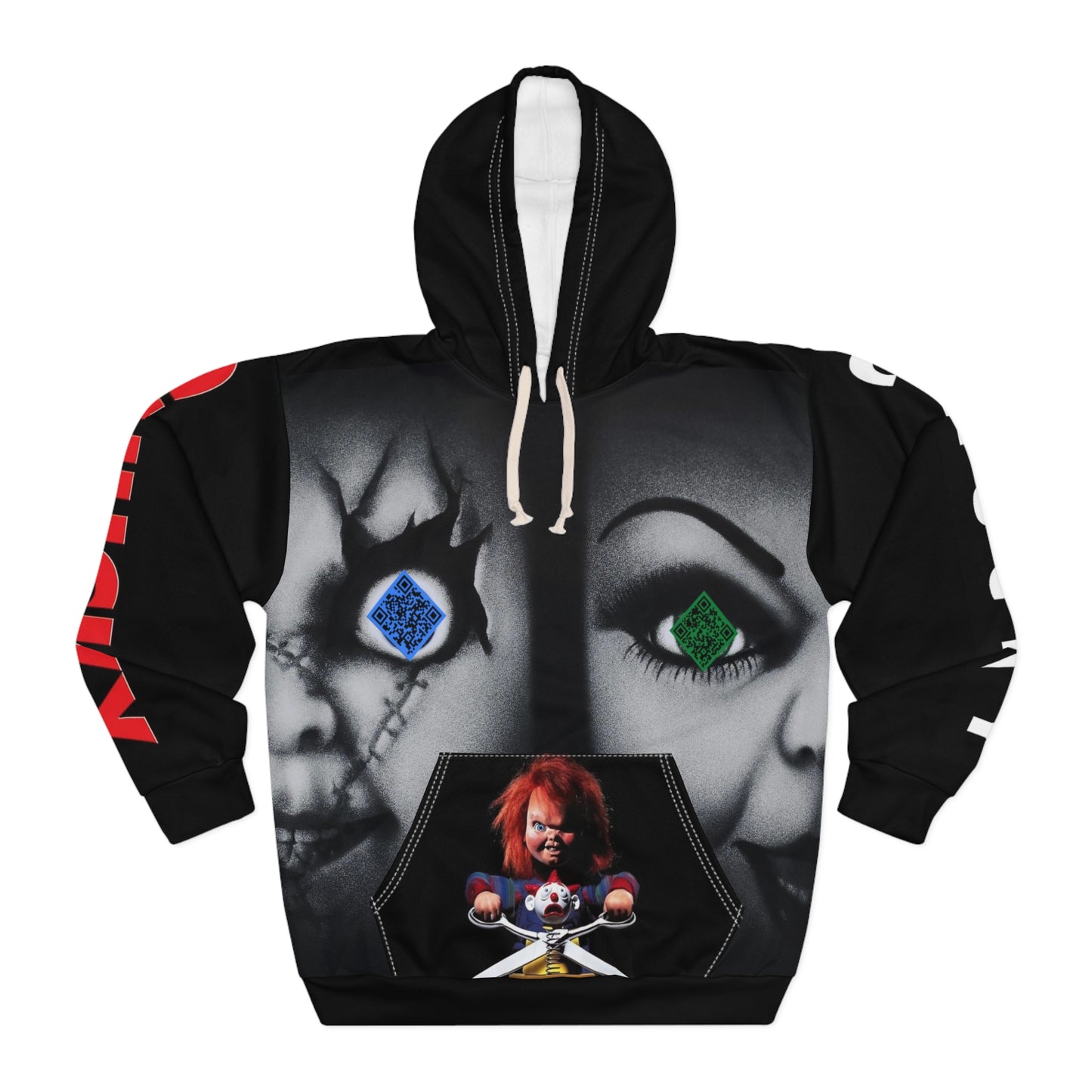 Chucky Tribute Digital Nightmare Unisex Pullover Hoodie (AOP)