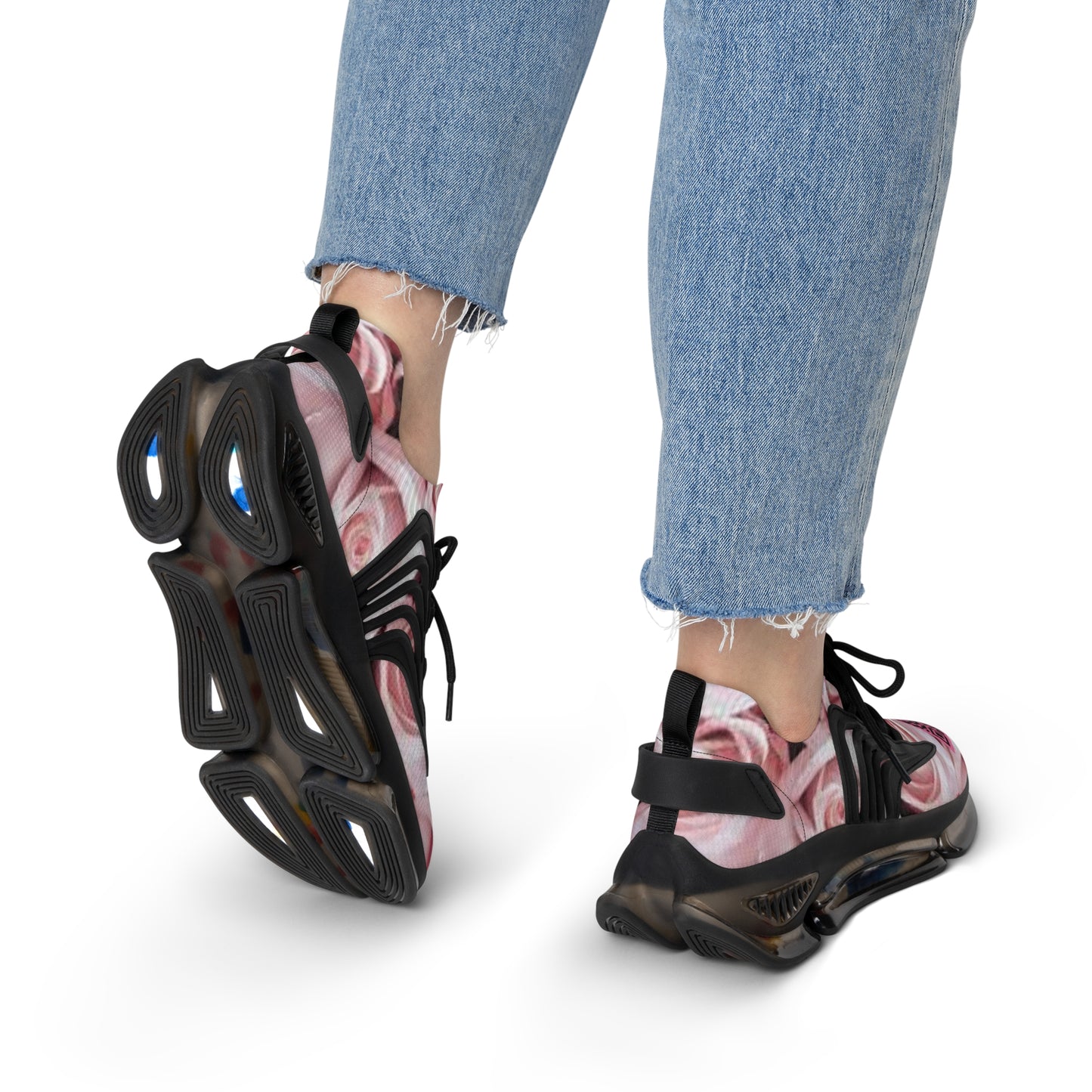 “Femme Rosé D-1” Artificially Intelligent Digital Women's Mesh Sneakers