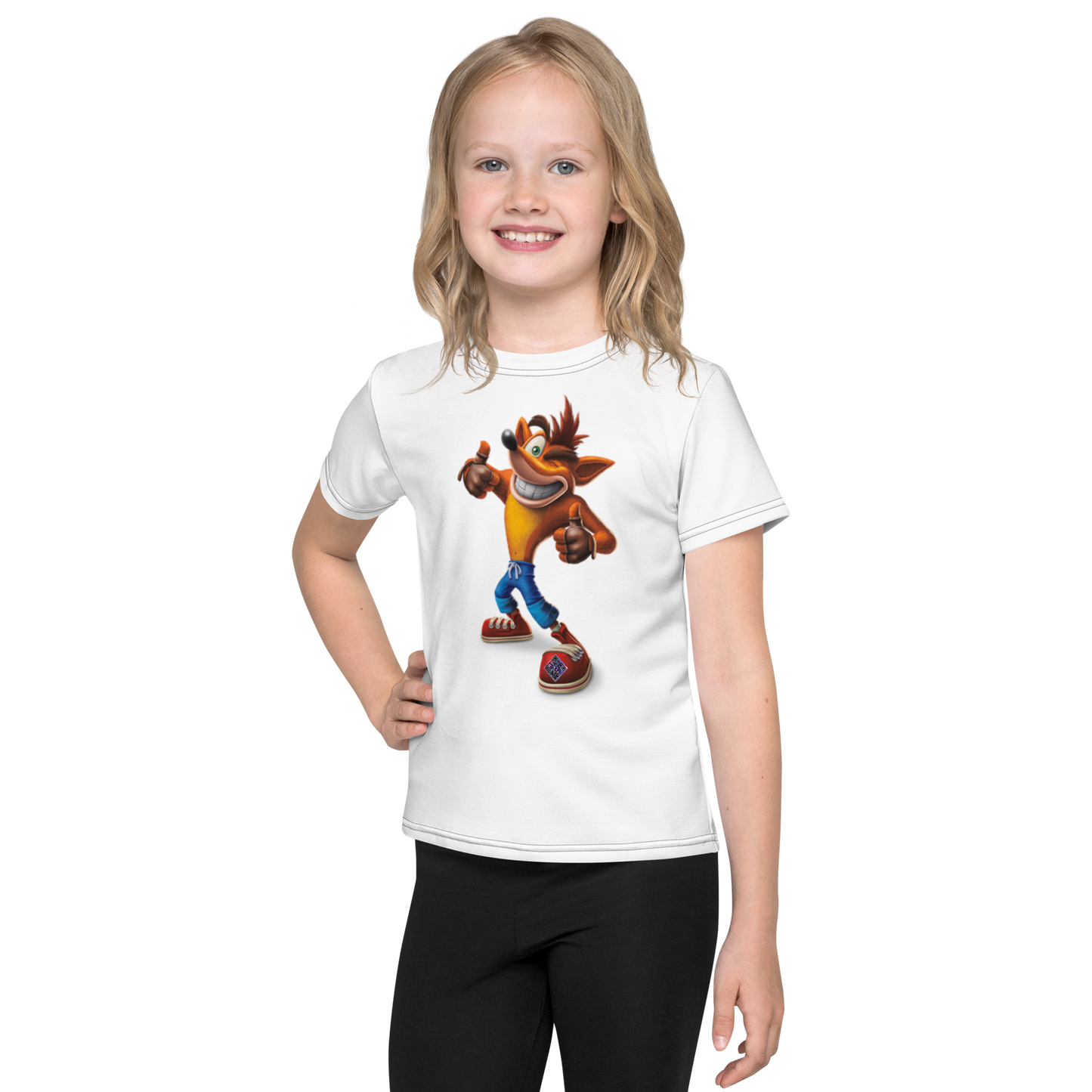 Digital Crash Bandicoot Retro Gaming Tribute Kids crew neck t-shirt