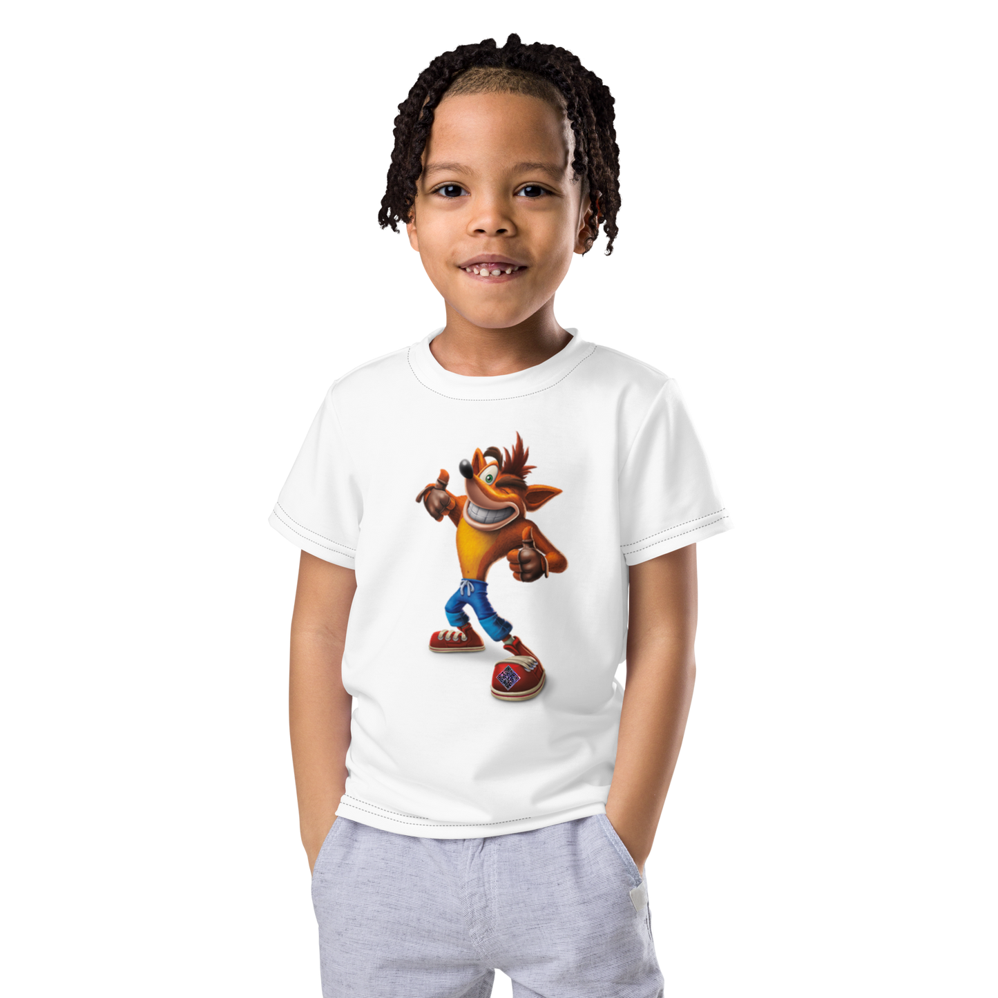 Digital Crash Bandicoot Retro Gaming Tribute Kids crew neck t-shirt
