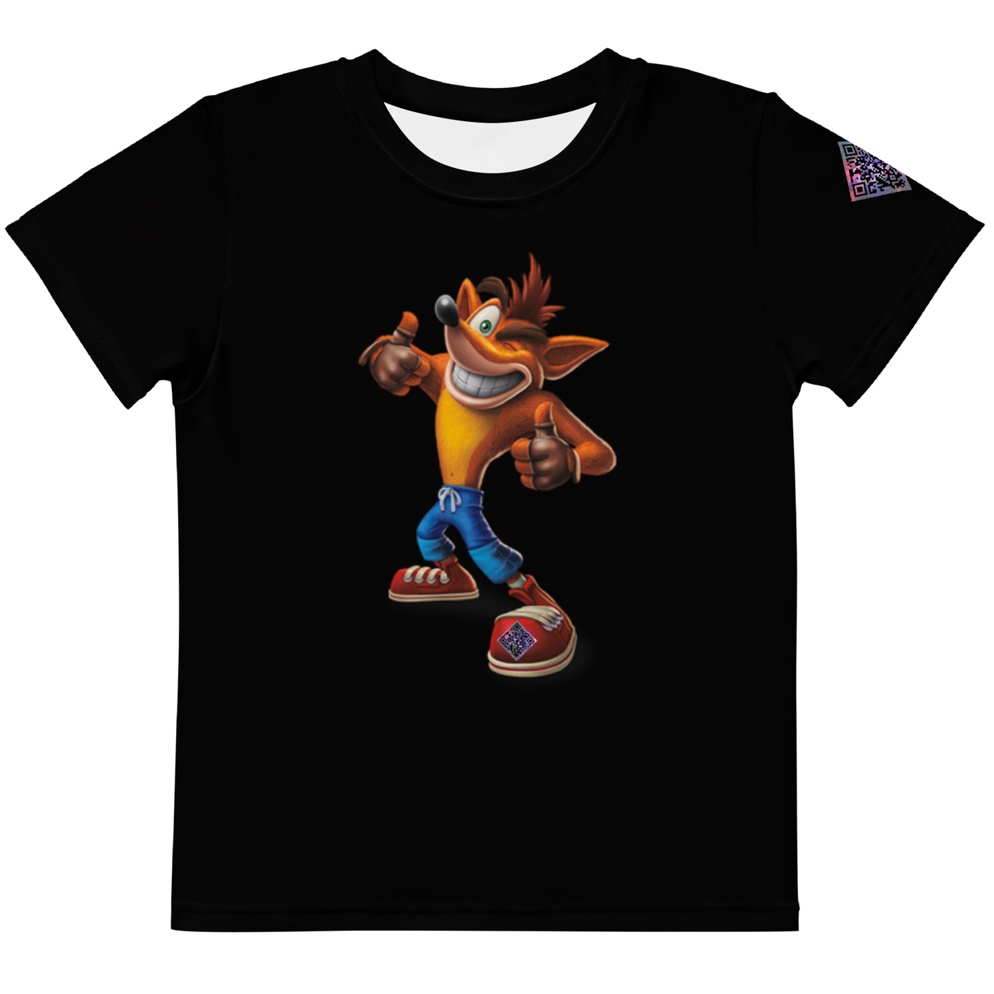 Digital Crash Bandicoot Retro Gaming Tribute Kids crew neck t-shirt