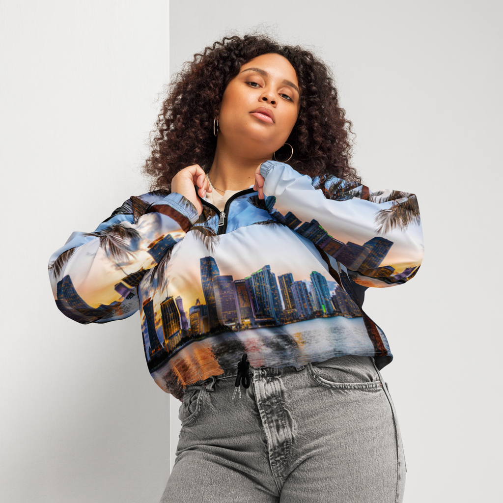 Miami Custom City Line Cropped Digital Track Jacket