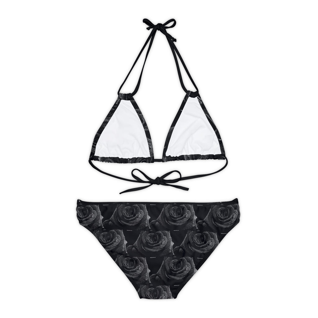 Black Rose Digital Bikini Set