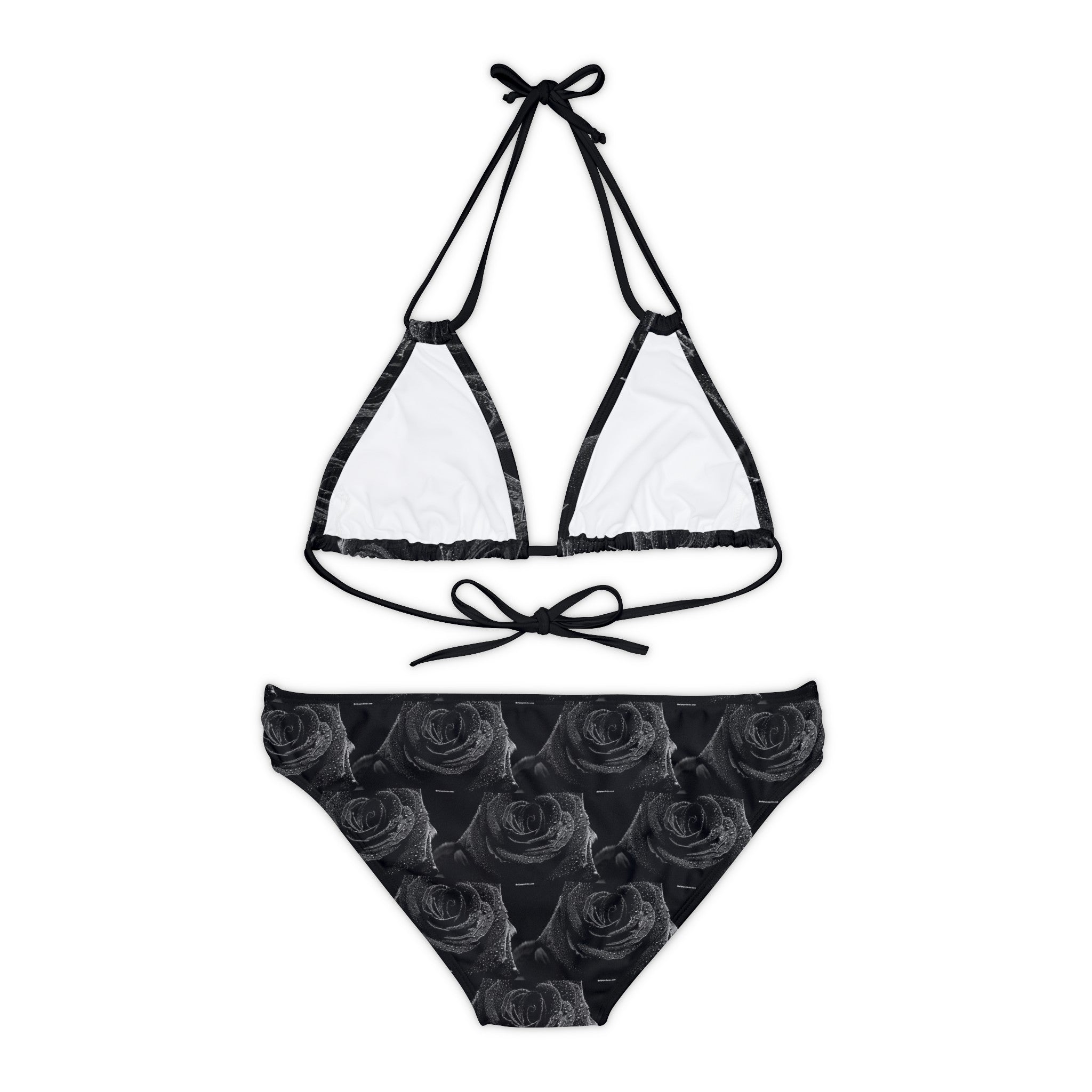 Black Rose Digital Bikini Set
