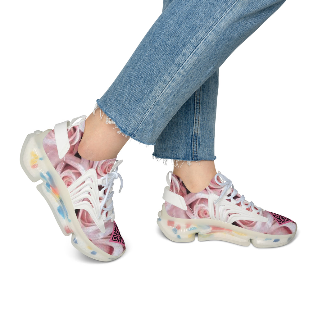 “Femme Rosé D-1” Artificially Intelligent Digital Women's Mesh Sneakers