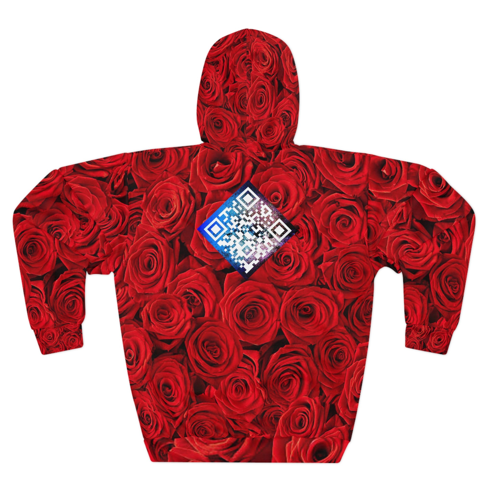 Digital Red Rose Unisex Pullover Hoodie (AOP)