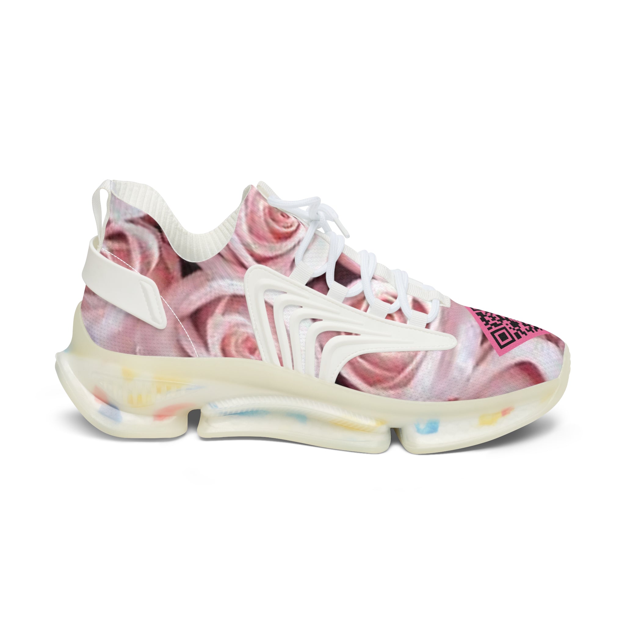 “Femme Rosé D-1” Artificially Intelligent Digital Women's Mesh Sneakers