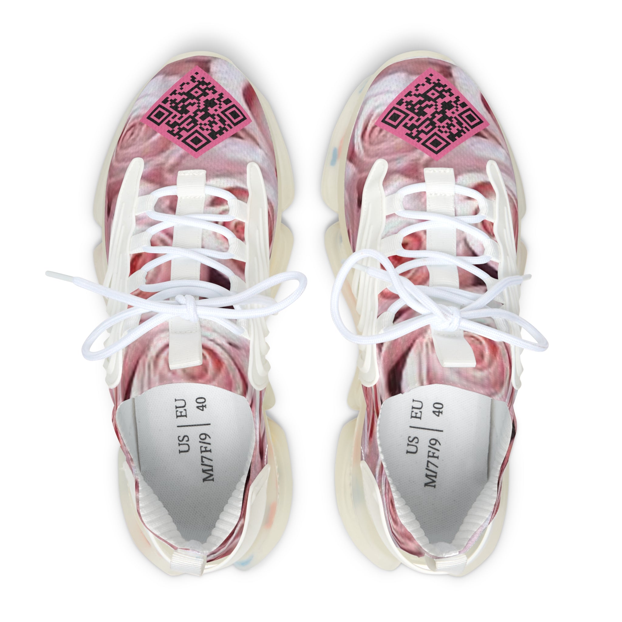 “Femme Rosé D-1” Artificially Intelligent Digital Women's Mesh Sneakers
