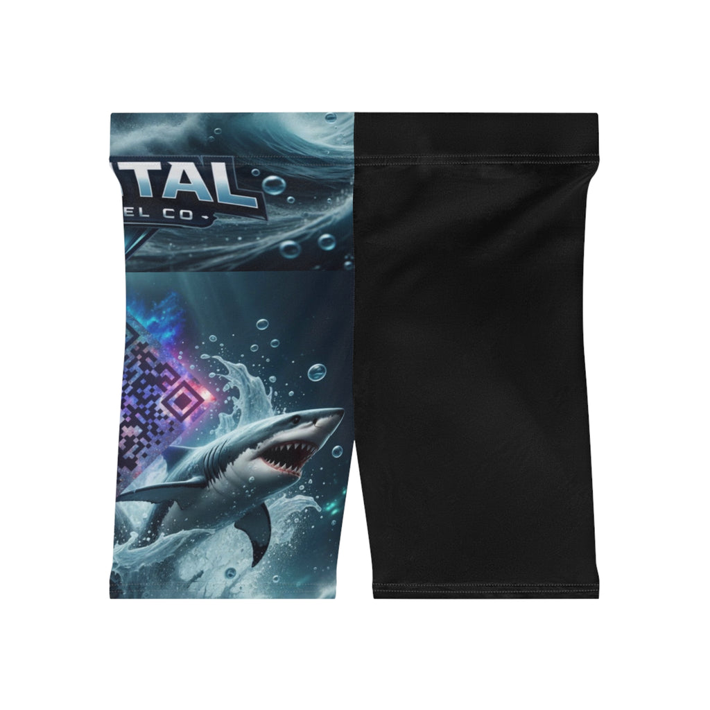 Whales & Sharks Digital Graphic Biker Shorts — Digital Apparel