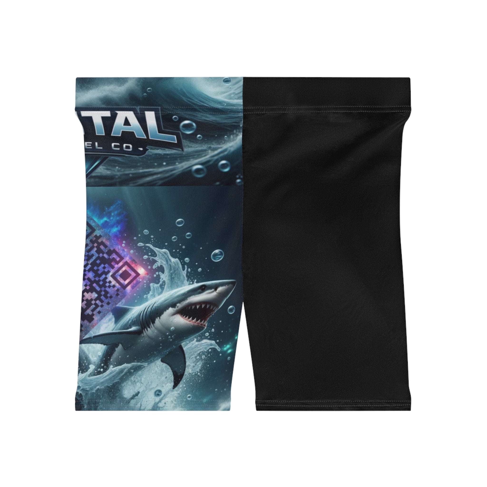 Whales & Sharks Digital Graphic Biker Shorts — Digital Apparel