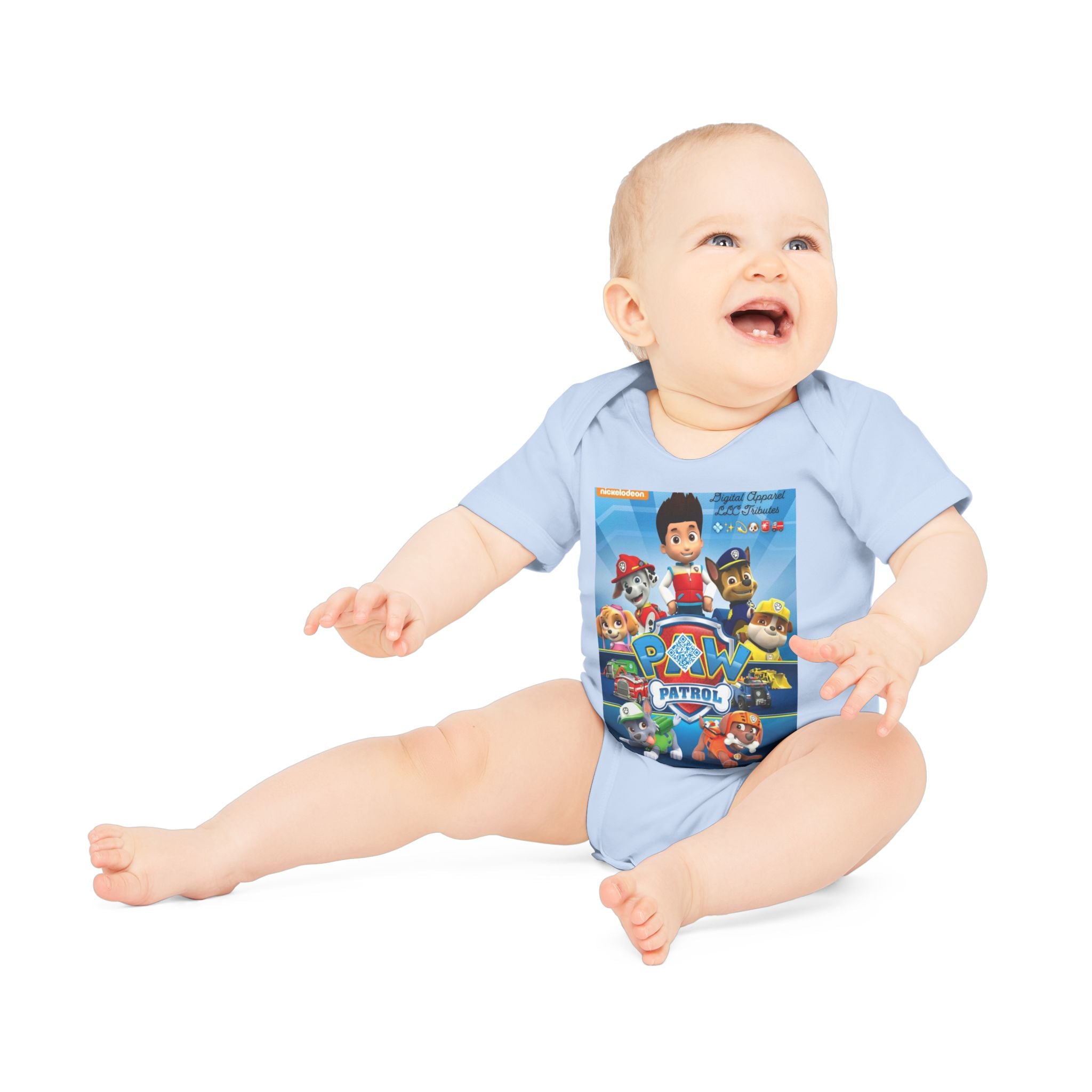 Digital Paw Patrol Tribute Baby Organic Short Sleeve Bodysuit