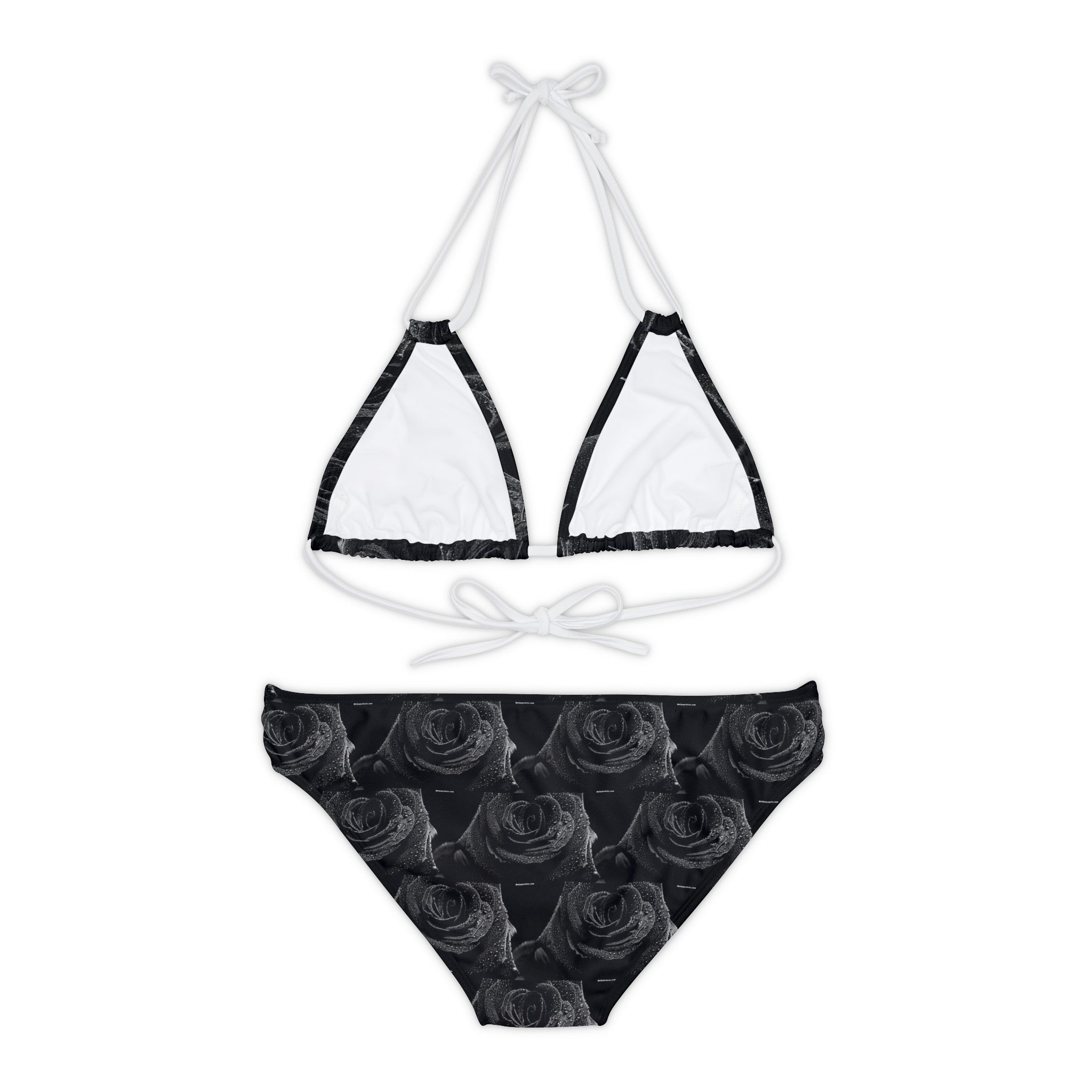 Black Rose Digital Bikini Set