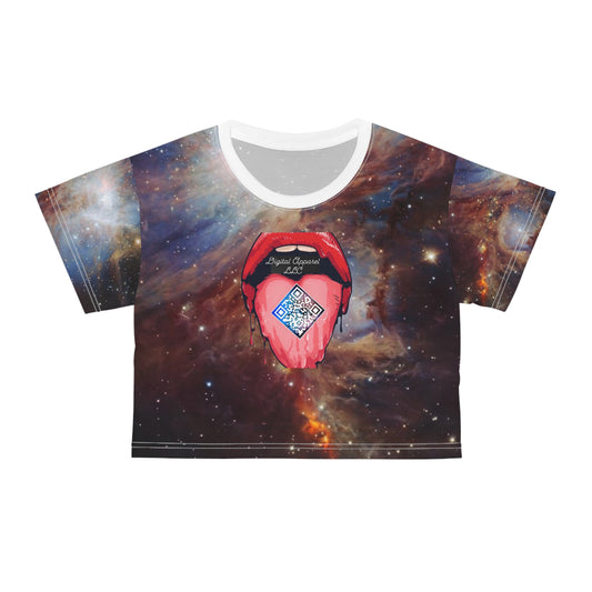 “Cosmic Orion” Artificially Intelligent Women’s Digital Crop Tee (AOP)