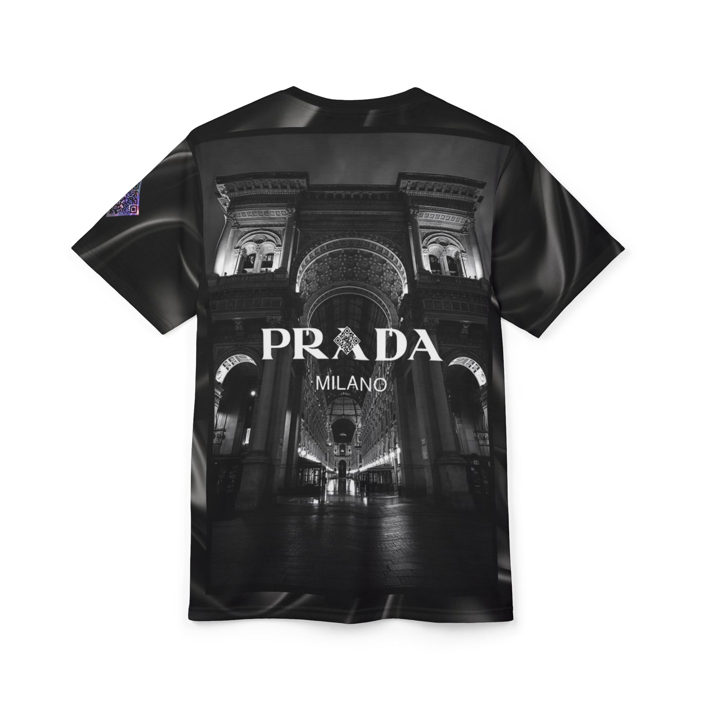 Abstract Black Prada Digital Design Tribute Cut & Sew Tee