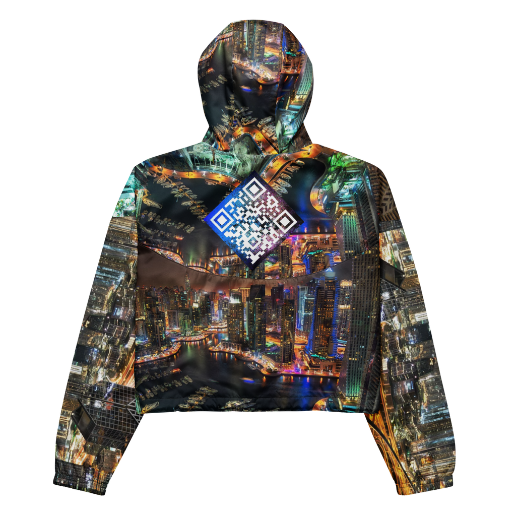 Dubai, United Arab Emirates Custom Skyline Digital Cropped Track Jacket