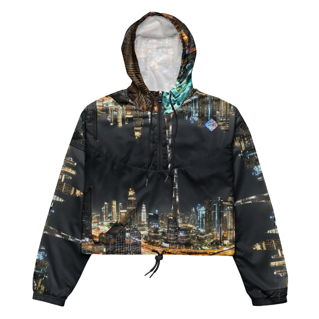 Dubai, United Arab Emirates Custom Skyline Digital Cropped Track Jacket