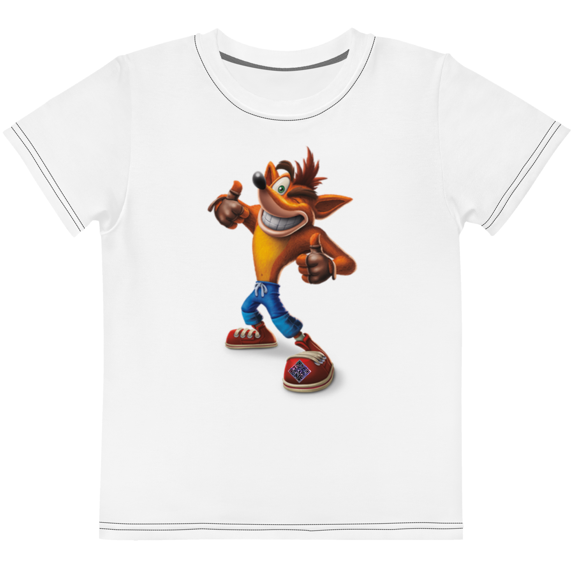 Digital Crash Bandicoot Retro Gaming Tribute Kids crew neck t-shirt