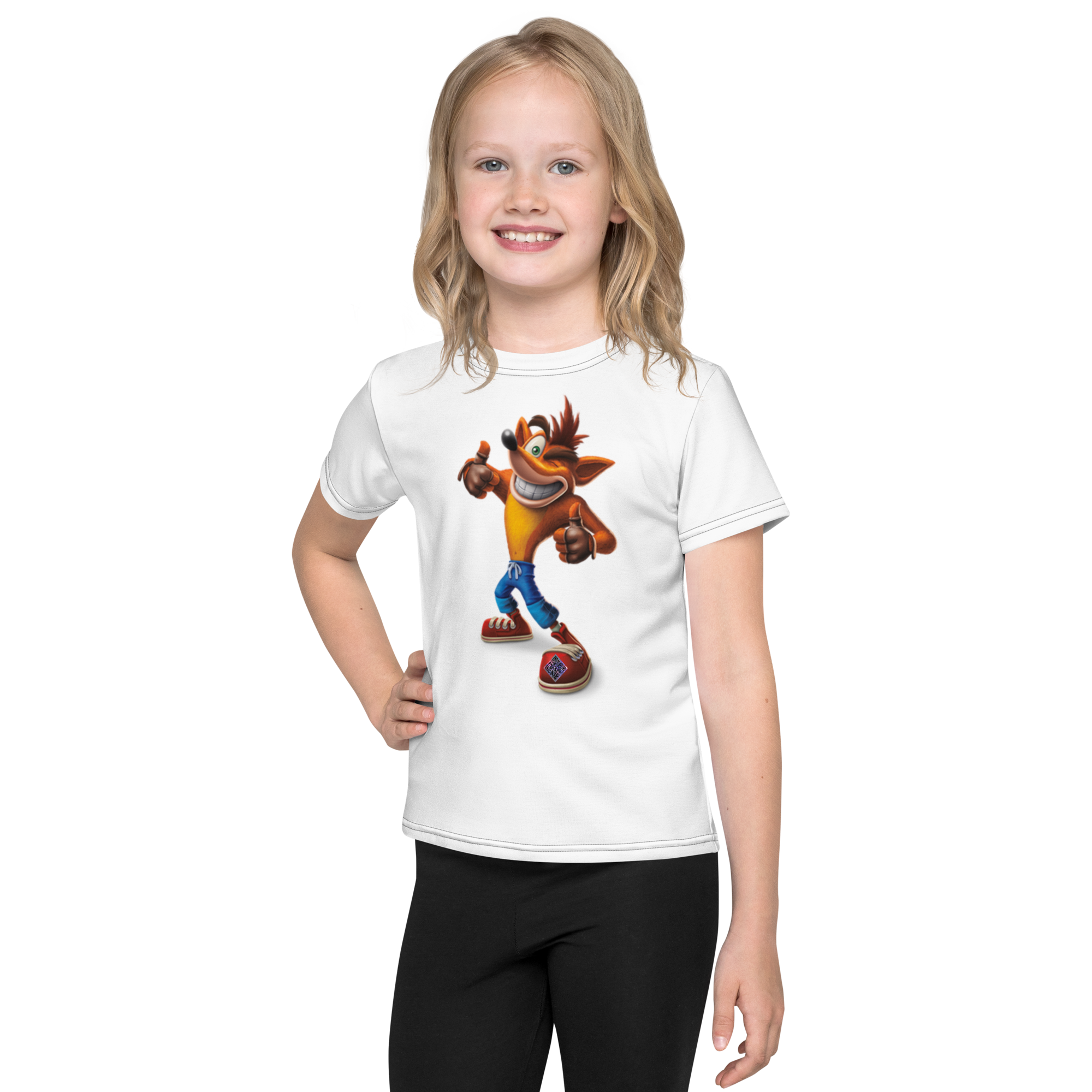 Digital Crash Bandicoot Retro Gaming Tribute Kids crew neck t-shirt