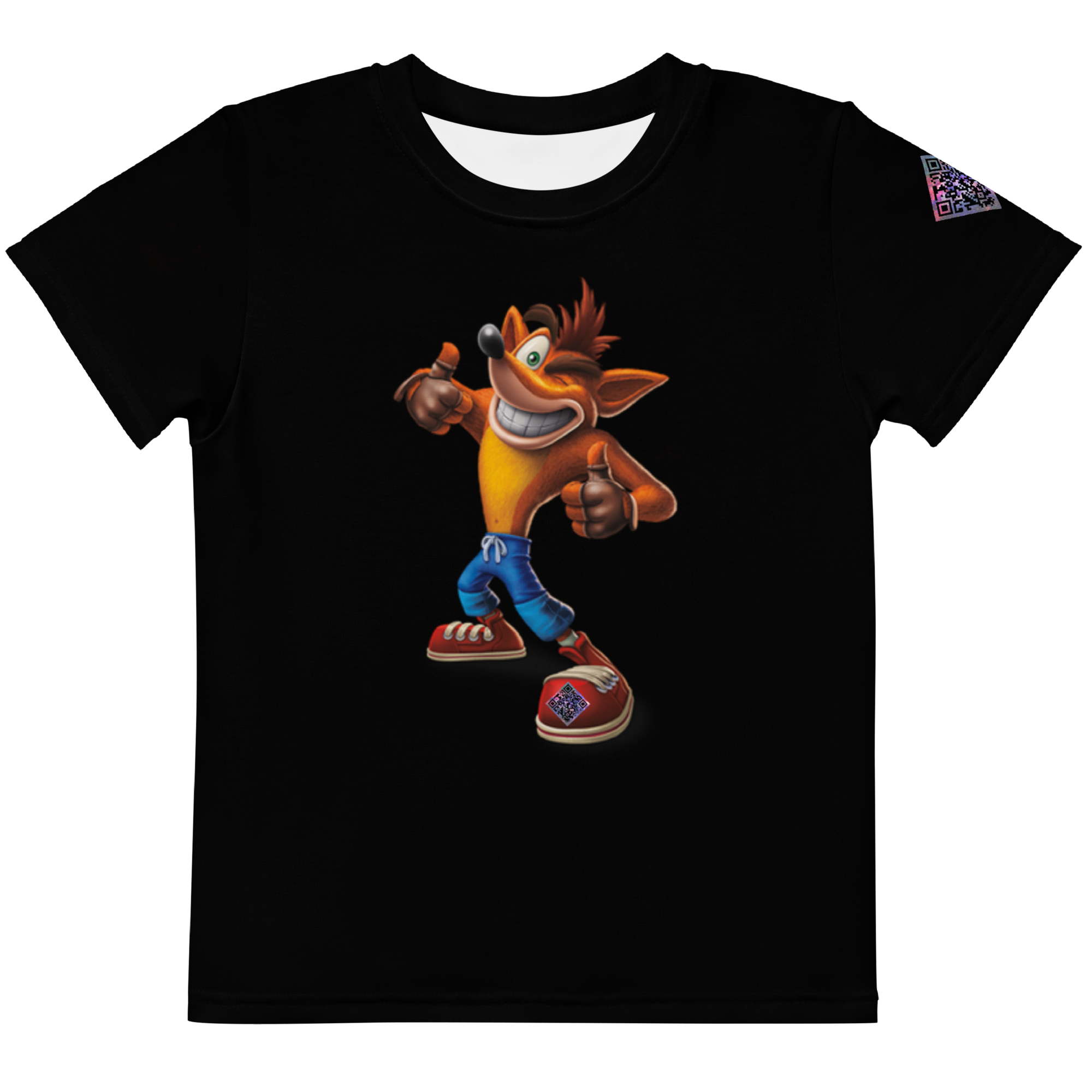 Digital Crash Bandicoot Retro Gaming Tribute Kids crew neck t-shirt