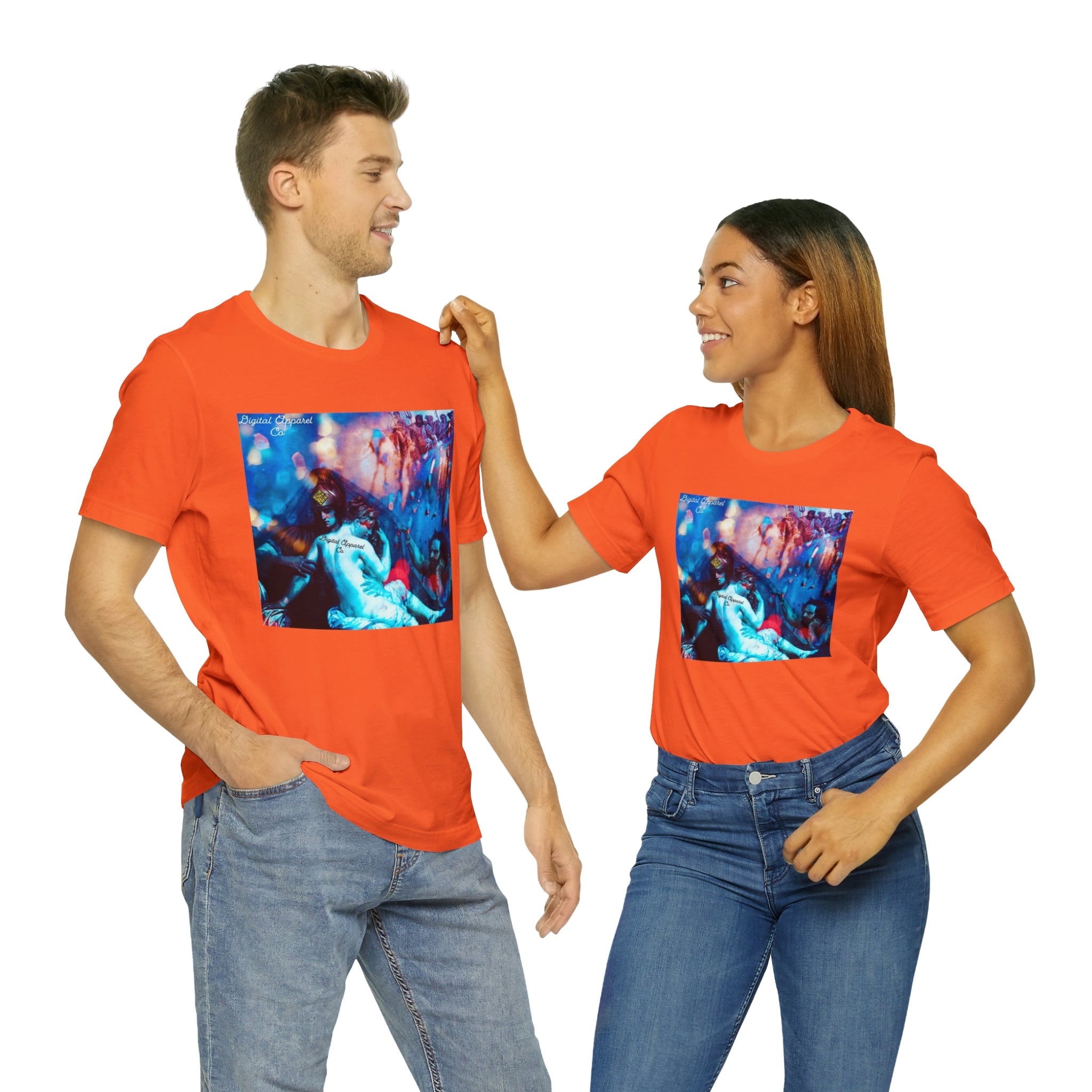 Adonis&Aphrodite Burning Hearts of Desire Unisex Jersey Short Sleeve Tee
